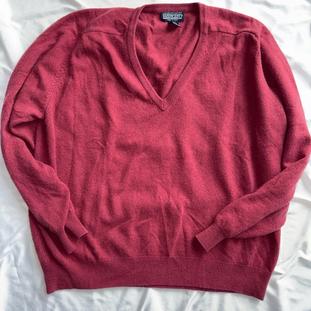Men's Red V-Neck Sweater